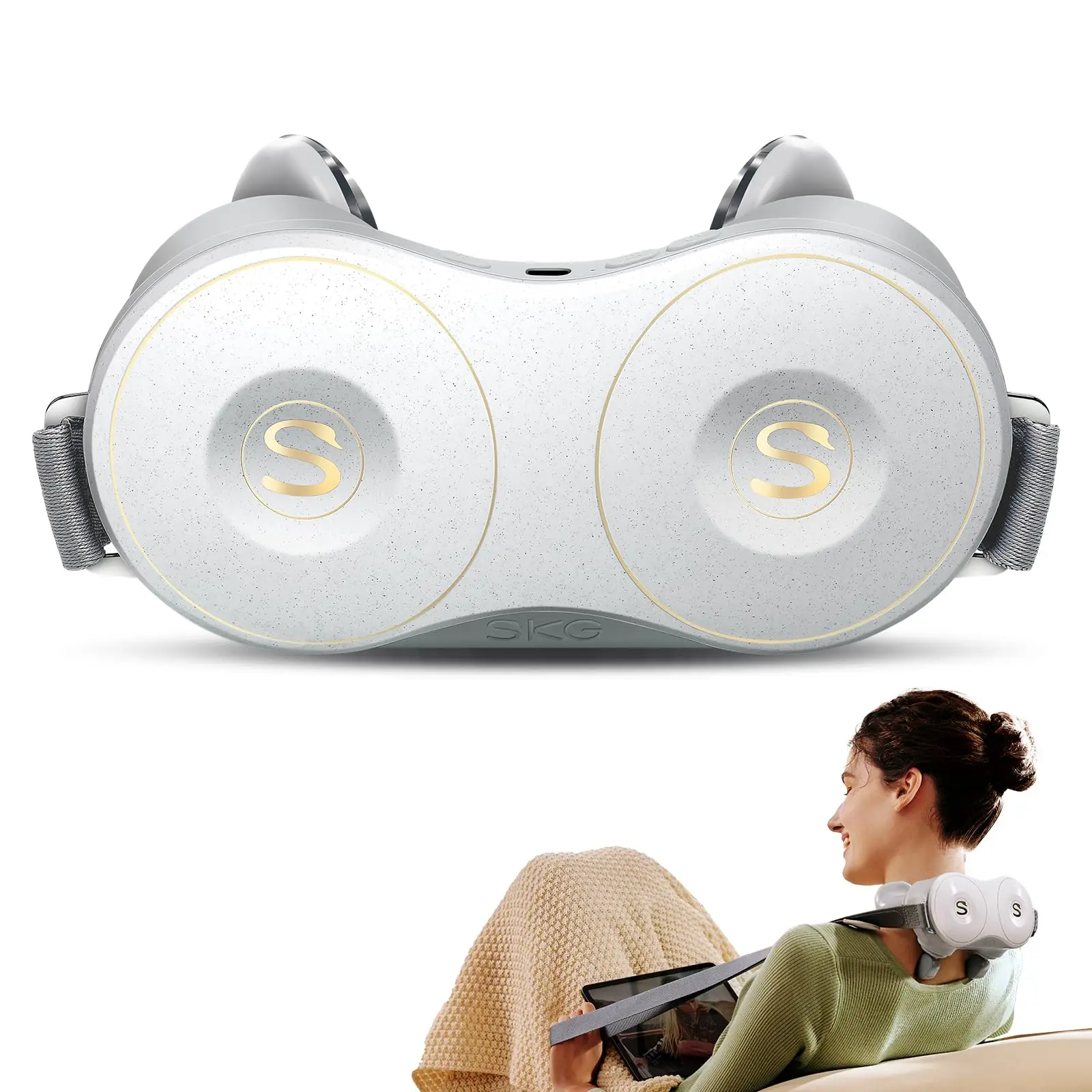

H7 Neck Massager for Pain Relief Deep Tissue Shiatsu Neck and Shoulder Massager 4D Electric Kneading Massager with Heating