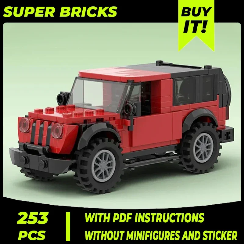 City Car Model Moc Building Bricks 6-wide Off-road Speed Champion Technology Modular Blocks Gift Christmas Toy DIY Sets Assembly