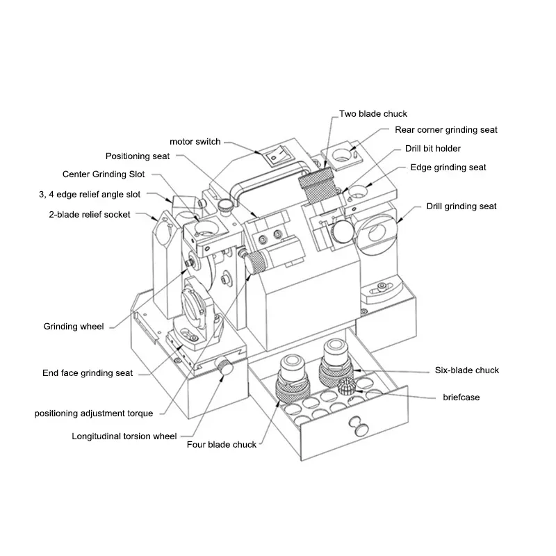 8-32mm Drill milling cutter compound grinding machine Grinding cutter drill bit dual-purpose machine MR-F4 MR-F6