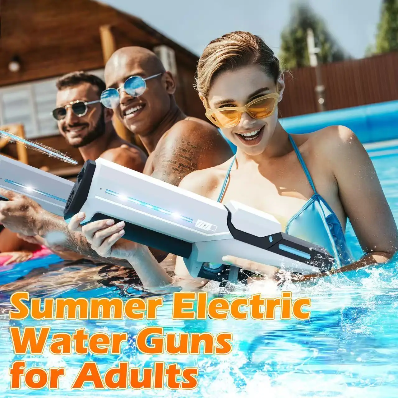 Nieuw elektrisch waterpistool – Automatisch continu afvuren, zelfaanzuigend, puls, grote capaciteit, waterdicht, trendy knipperend waterbl