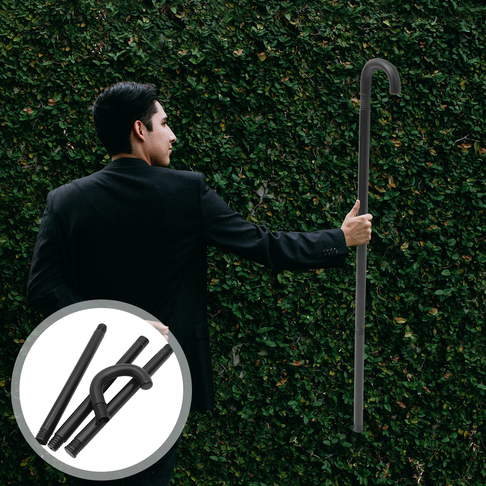 

1 set Magician Crutch Stick Halloween Party Prop Cosplay Walking Cane For Costume Stage Performance Accessory