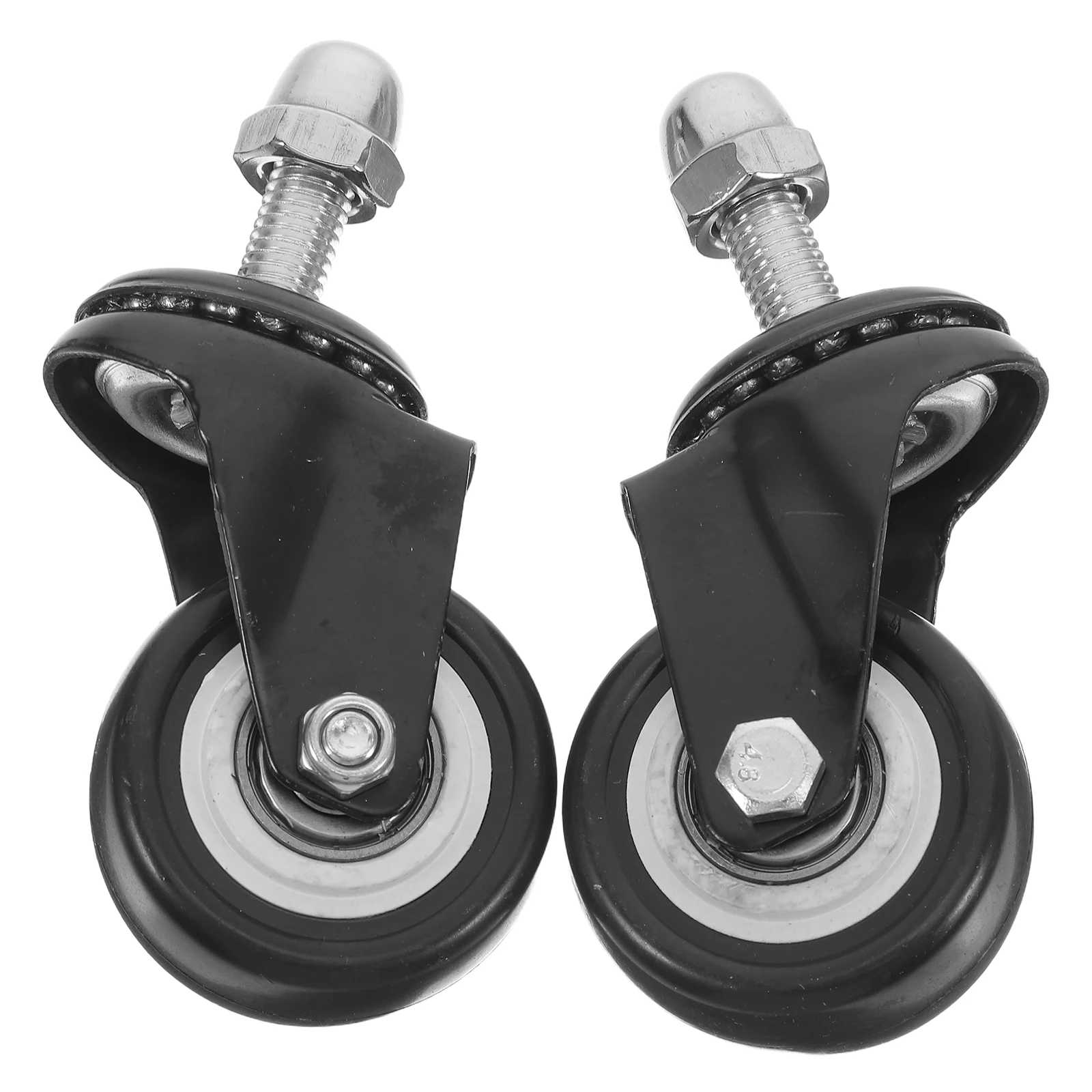 

2pcs Swivel Caster Wheels Universal Silent Replacement Mini Wheels For Tennis Basketball Squeegees Office Furniture Cart