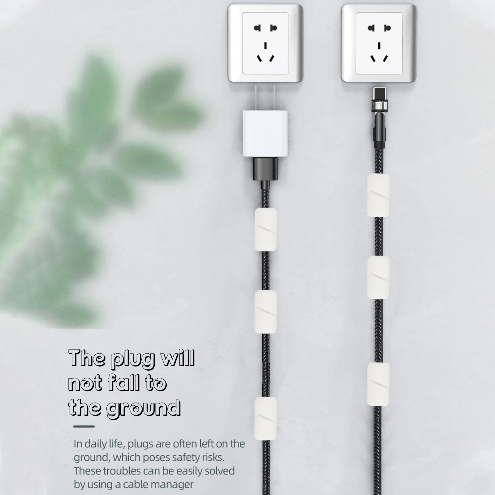 

20Pcs Cable Fixed Clamp Silicone Clips Durable Wire Organizer Home Desktop Management Clip Cable Storage Buckle Practical Wire