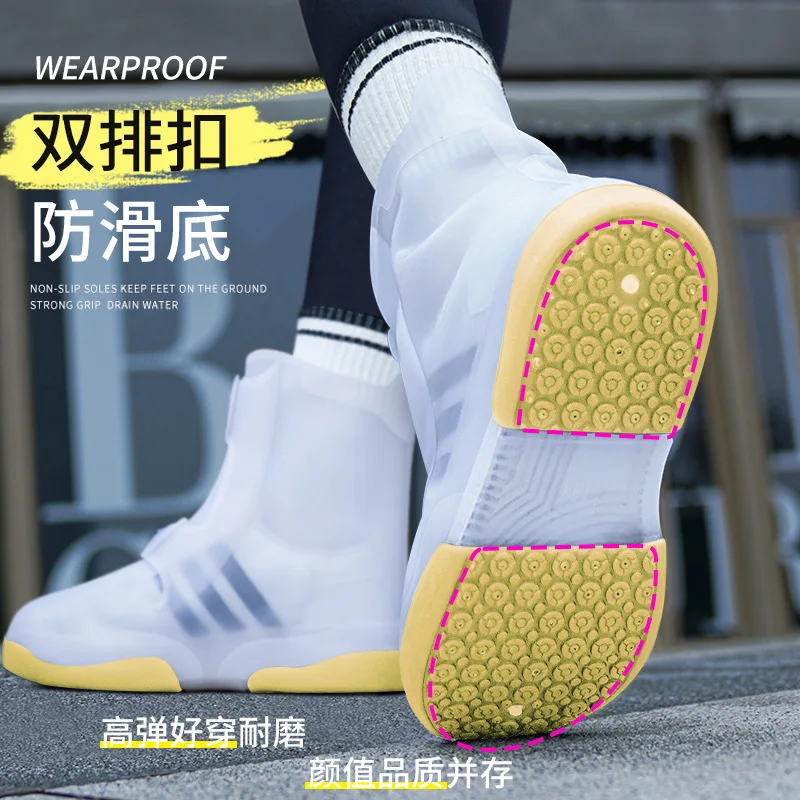 Durable TPE Shoe Covers Unisex Waterproof Overshoes Rainshoes Reusable Portable Washable Anti Skid Boot Shoe Covers Galoshes