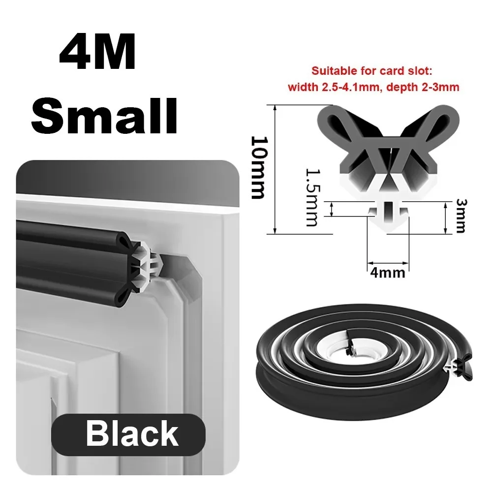 New 4M Window Seal Strip Self-adhesive Flexible Insulation Strip TPE Bilateral Dustproof Strip Window Insulation