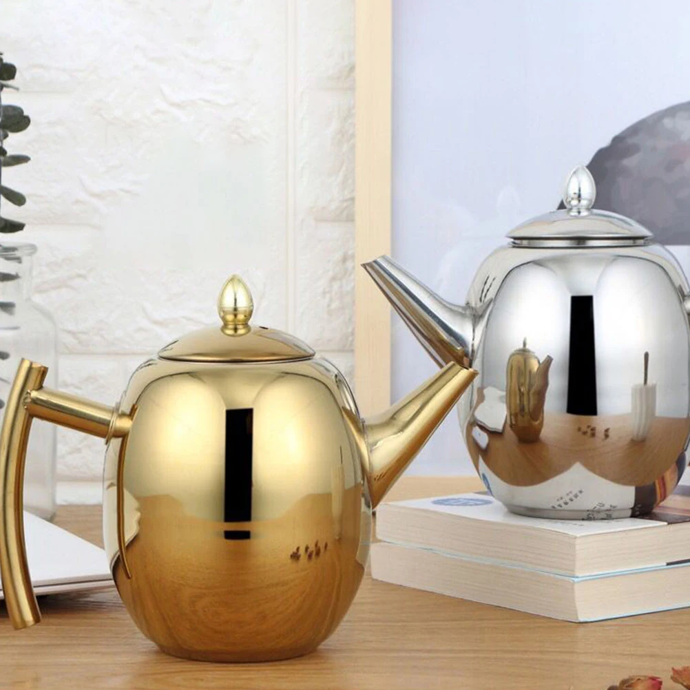 

Stainless Pot Teapot Travel Tea Kettle Small Lightweight Compact Kitchen Bar Home Office Hotel Modern Decor