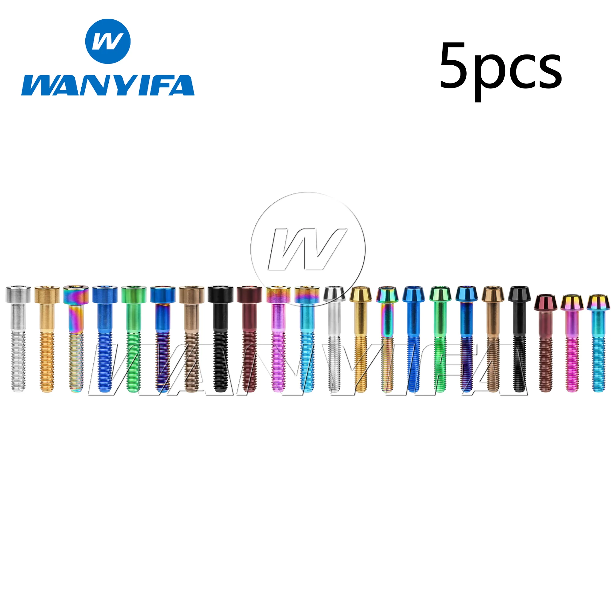 Wanyifa Titanium Bolt M6x30/35/40/45/50/55mm Hex Head Screws for Headset Stem Bicycle Accessory 5pcs
