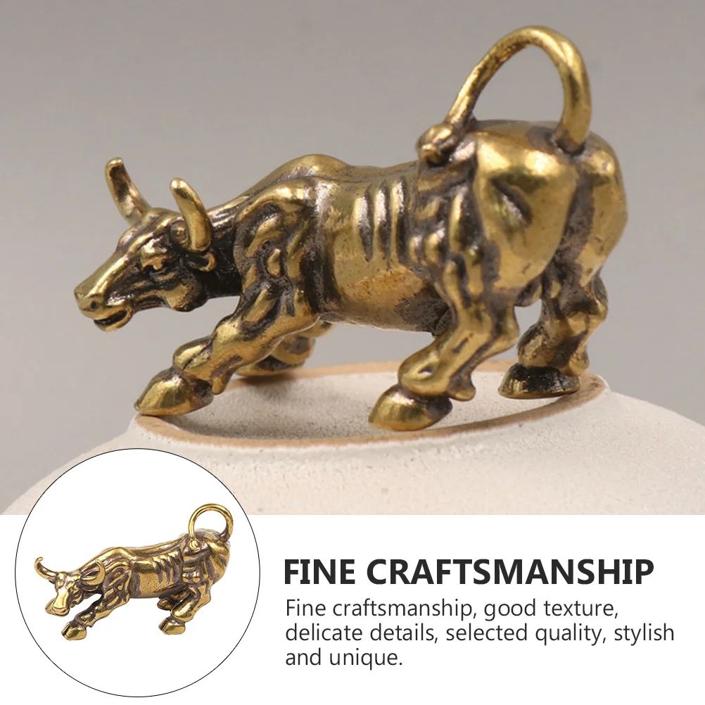 

2pcs Brass Retro Keychain Pendant Creative Design Home Ornament Golden Fine Craft Delicate Gift For Family Friends Car