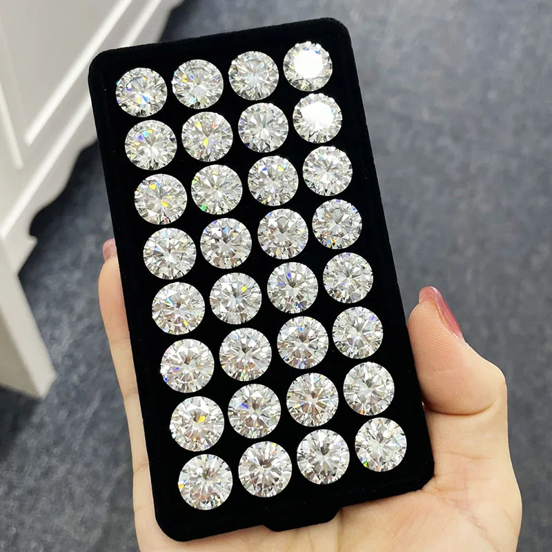 Wholesale D Color Moissanite Stone Loose Gemstones Lab Diamond 0.1-12ct VVS1 Round Cut Positive Pass Test with GRA Certificate - Image 3