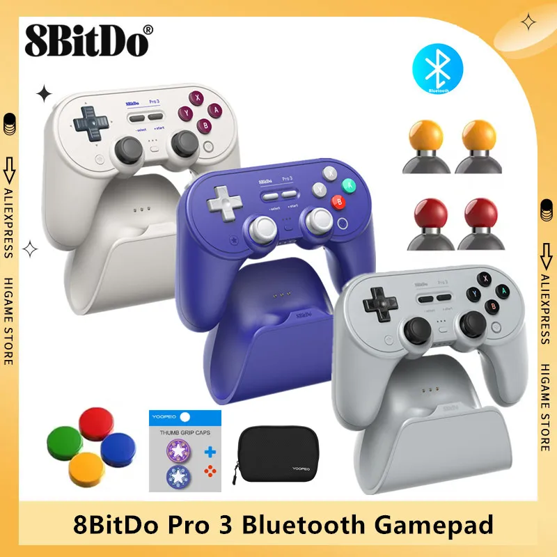 8BitDo Pro 3 Bluetooth-геймпад с зарядной док-станцией адаптер 2 4G для Switch/Windows 10 Android/SteamOS/для контроллера Apple