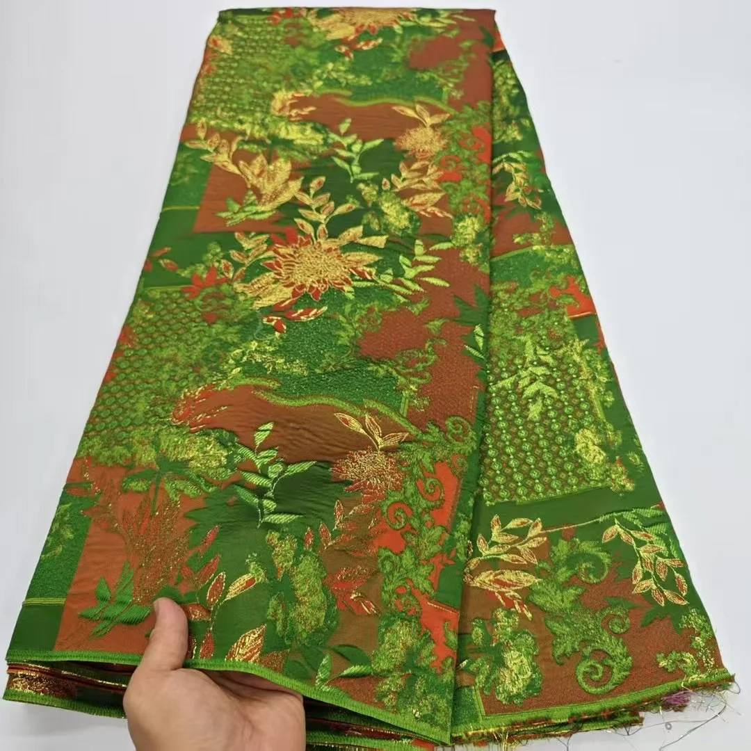 

African Lace Fabric 2025 High Quality French Gild Brocade Jacquard Lace Fabric for Women Wedding Party Dresses VHD6309