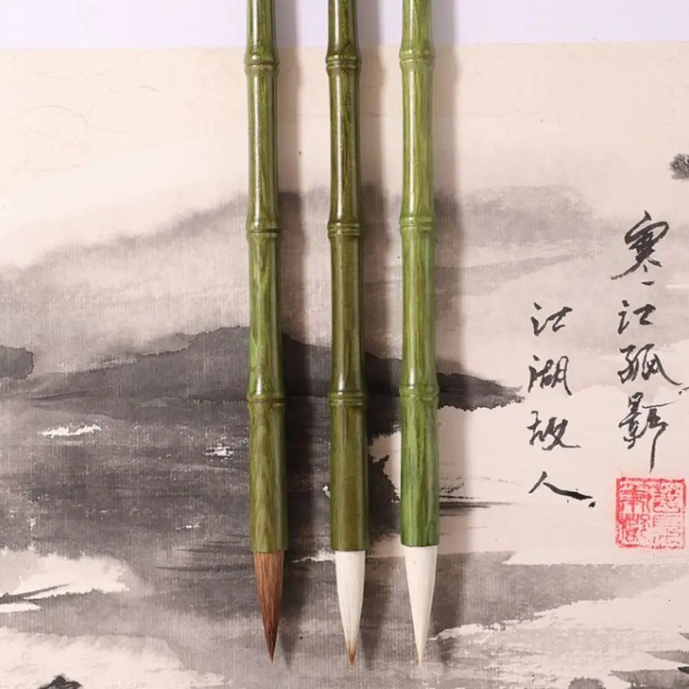 

Ancient Oil Watercolor Chinese Calligraphy Brush Wolf Hair Wood Scriptures Writing Brush Oil Painting Art Paint Brush Artist