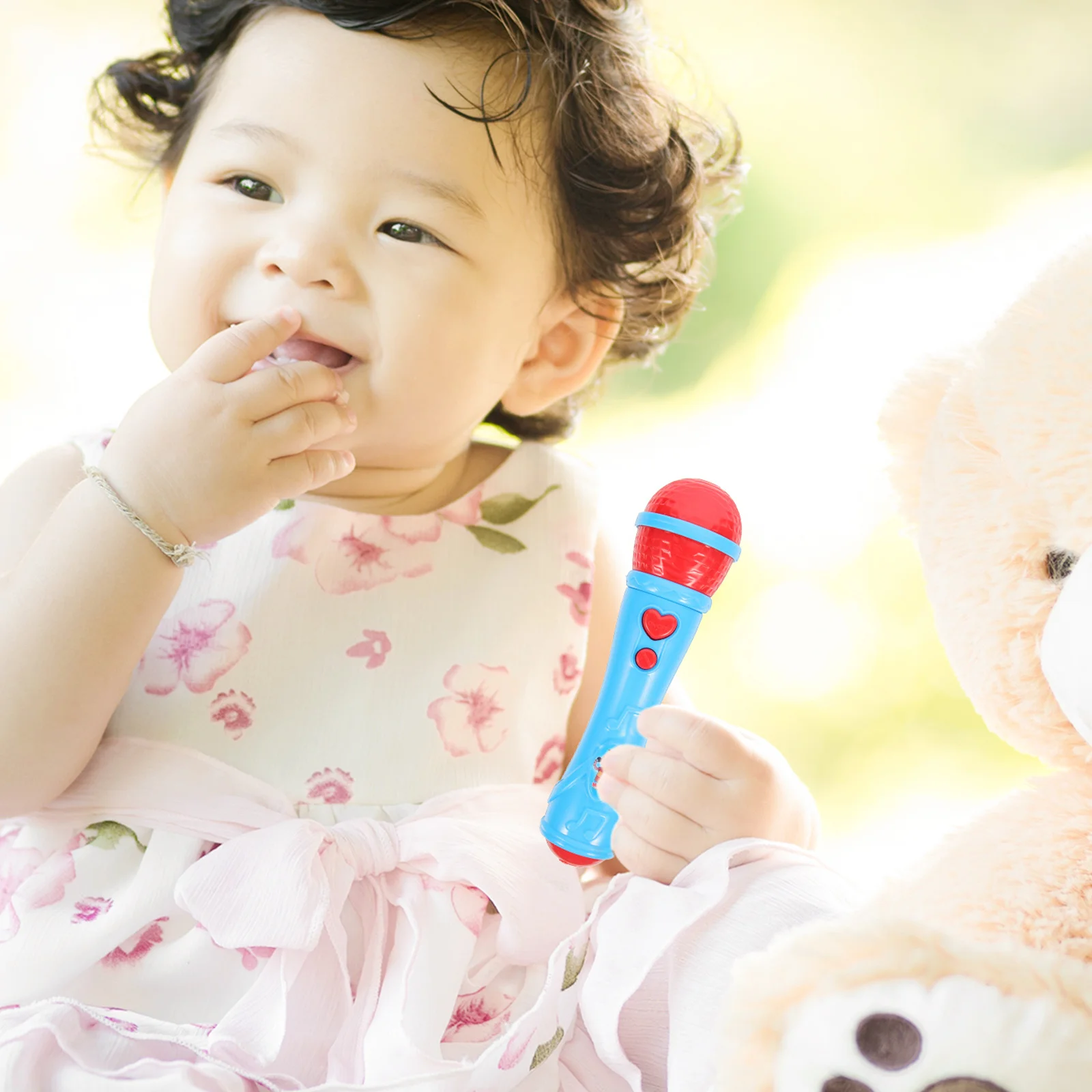 ميكروفون للأطفال، تصميم ملون عالي المقلد، سهل الإمساك، تعليمي مبكر، موسيقى الكاريوكي، ألعوبة للأطفال #1