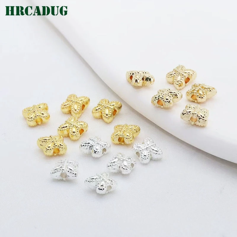 Necklace Separators Bead 18K Gold Plated Butterfly Spacer Beads to Make Bracelets Beads For DIY Jewelry Making Supplies Findings