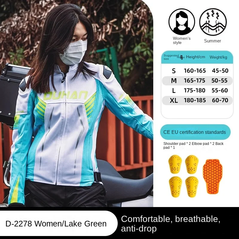 

Summer Motorcyclist Jacket Women Cycling Clothes Windproof and Drop-proof Locomotive Commuter Motorcycle Jacket Four Seasons