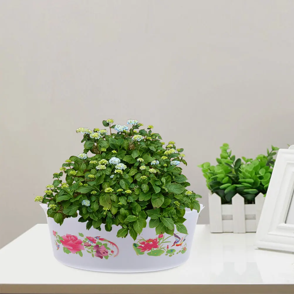 

4pcs Hydroponic Plant Flower Pot Large Deep Plastic Water Storage Basin Indoor Decorative Aquatic Planter Bonsai Fish Bowl