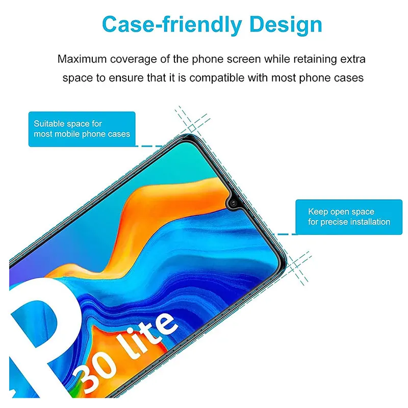 4PCS Tempered Glass For Huawei P30 P20 Pro P40 Lite E P10 Screen Protector For Honor 8 9 S 9X 9A 9C 8X 10 20 30 Protective Glass