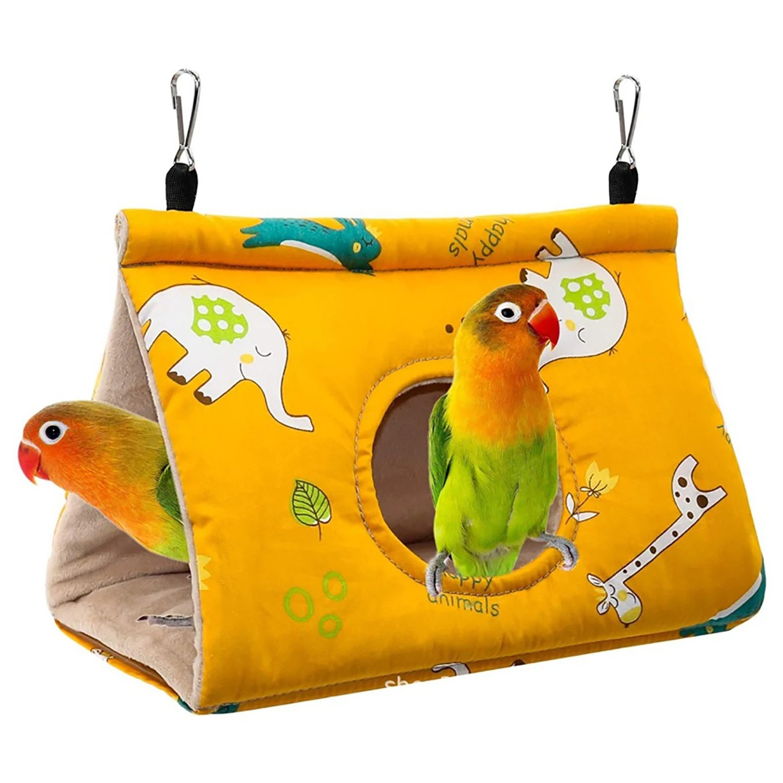 

Peony Parrot Hammock Bird Nest Winter Warm Bird Nest House Plush Birds Hideaway Sleeping Bed for Parakeet Cockatiels