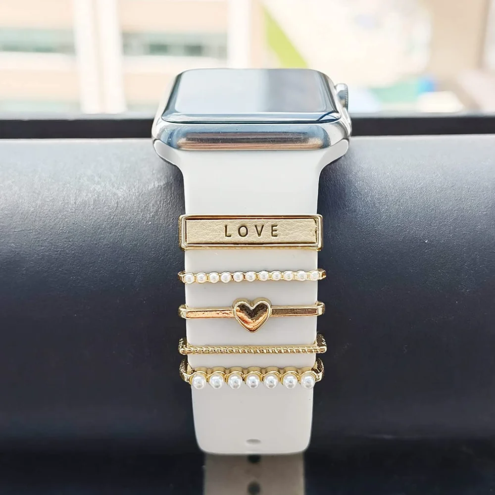 Decoration For Apple watch band 8 7 6 5 se Accessories Diamond Jewelry Decorative ring for Samsung/Huawei watch strap 20mm/22mm