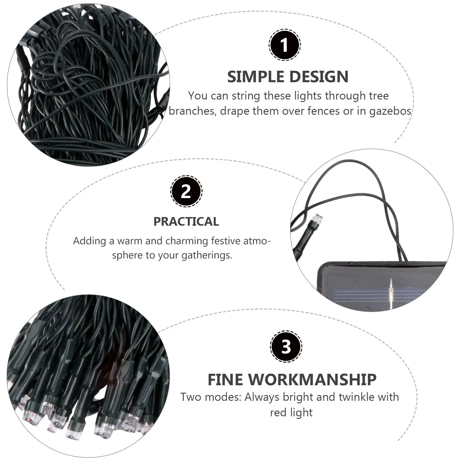 12m 100 LED Solar String Lights Outdoor Waterproof Fairy Light String for Christmas Home Wedding Party Bedroom Birthday Decorati