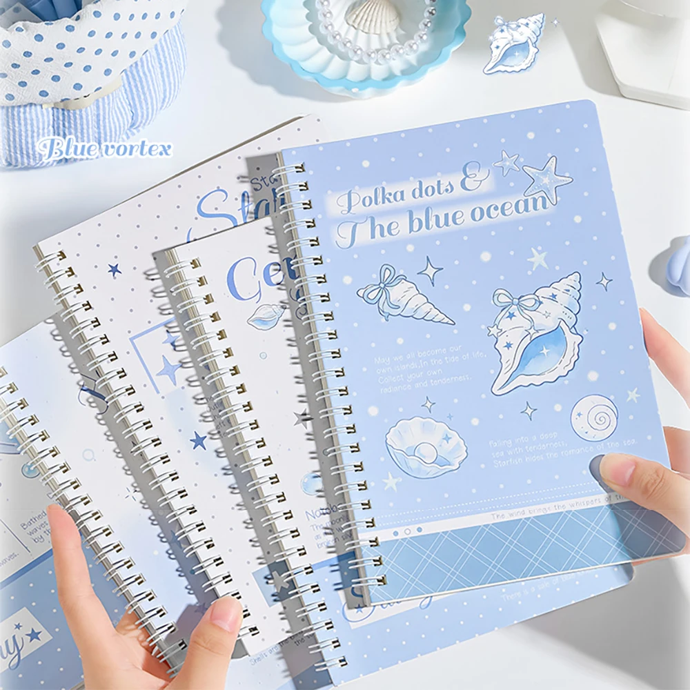 1 pc/4 pcs Tearable A5 Horizontal Notebook Double Coil Cartoon Thickened Notebook Student Notebook