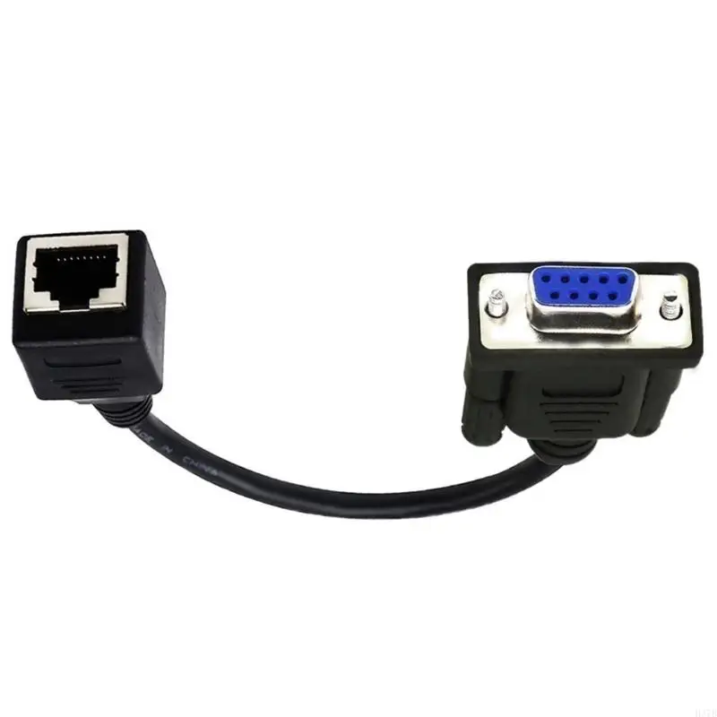 H37B RJ45 a RS232 DB9 9pin Port Masculino a RJ45 Cat5 Cat5 Ethernets Ethernets Extender adaptadores Cable