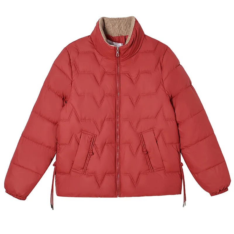 

Новые короткие зимние куртки, толстые теплые женские куртки с хлопковой подкладкой, длинный рукав, воротник-стойка, молния, осенняя свободная повседневная верхняя одежда