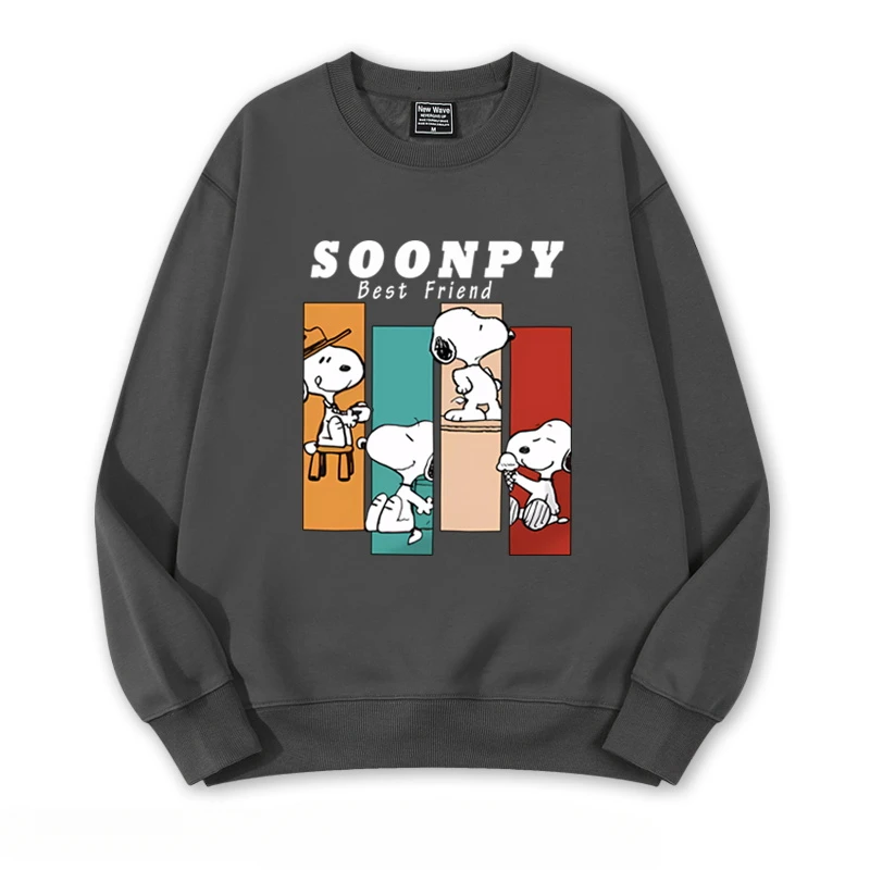 Snoopy lovely Cartoon Anime periphery Mens and womens round neck pullover Spring and Autumn New Style Couple\'s clothing pullover