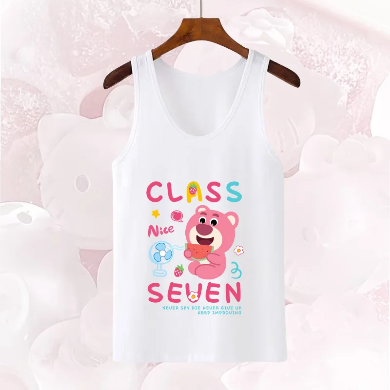 

Strawberry Bear Cute Women's Strap Summer Tank Top Sleeveless Versatile Printed Fashion Casual Comfortable Tank Top