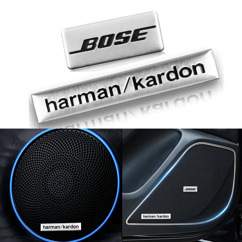 2/4/8Pcs Harman Kardon Metal Speaker Emblem Audio Car 3D Sticker For Mitsubishi ASX Lancer Pajero Outlander L200 EVO Lancer EX