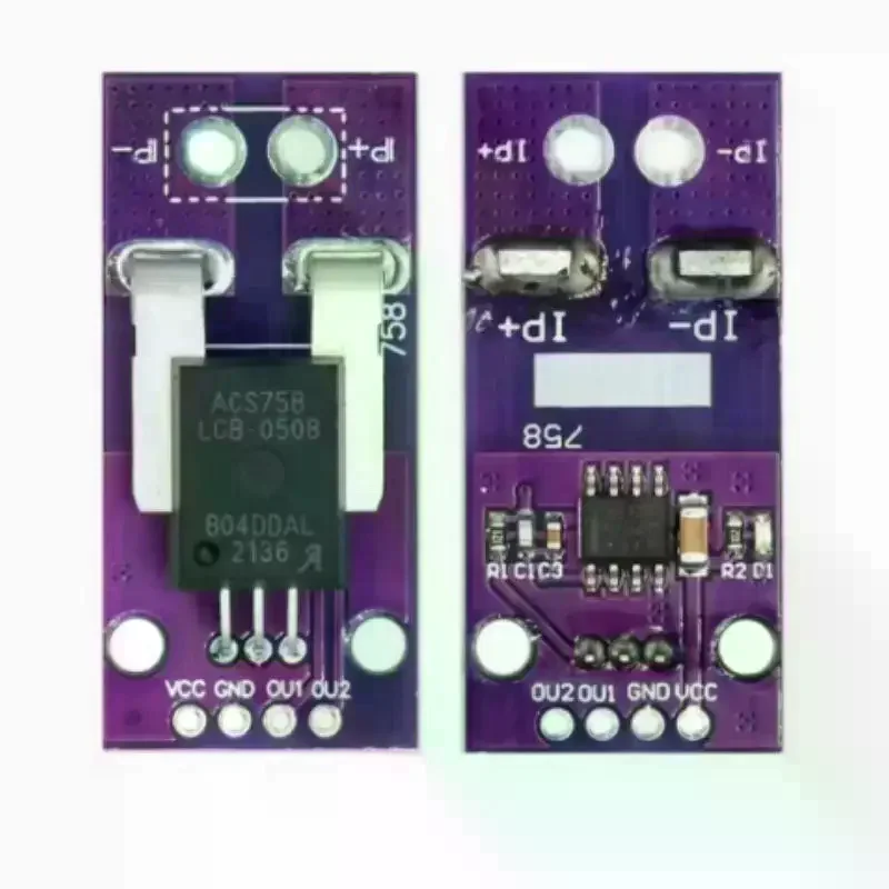 ACS758 ACS758LCB-050B-PFF-T 50A/100A/200A Linear Hall Current Sensor Module Current Detection For Arduino RC Model Connector