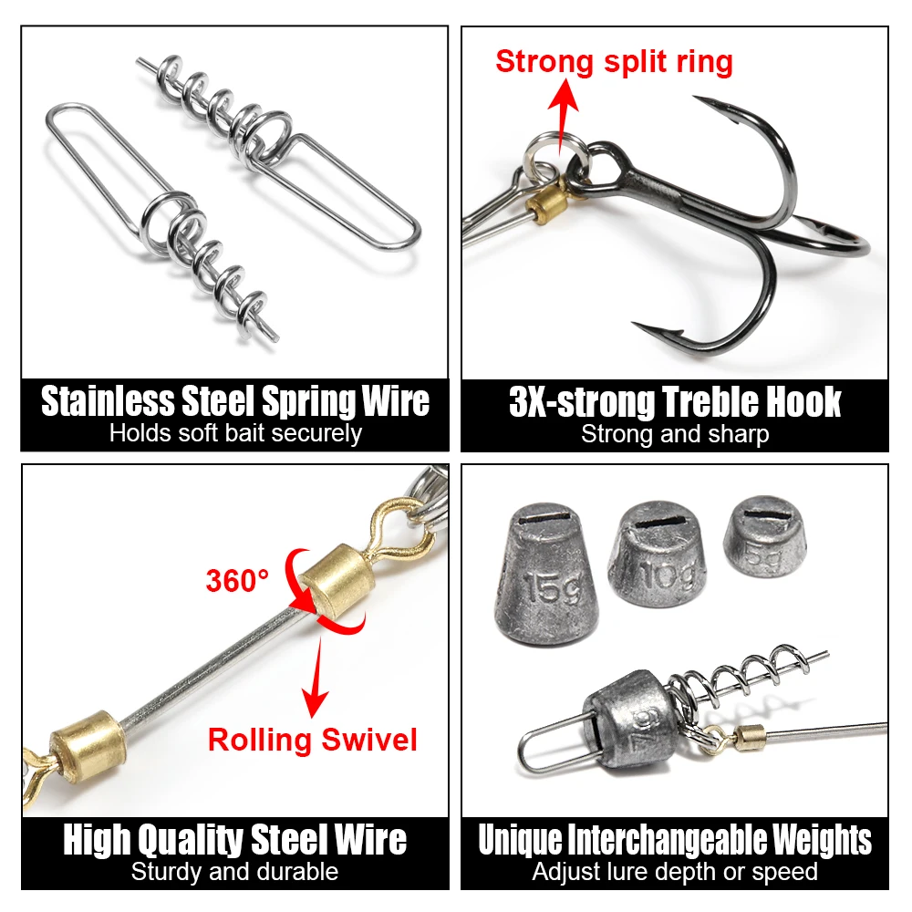 3Pcs Stinger Rig Screw Fixed S - đánh giá và giá Fishing Hook Treble