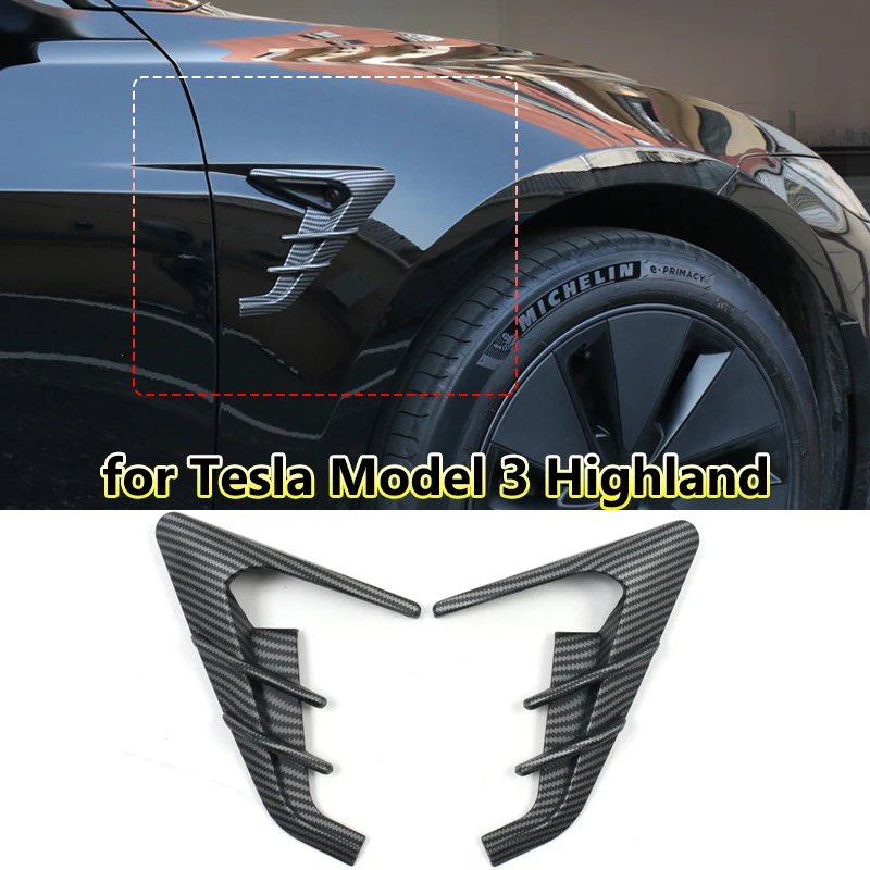 for Tesla Model 3 Highland 2024 Side Camera Protector Cover Leaf Board Tdhunder New Model3 Decor Modified Exterior Accessories