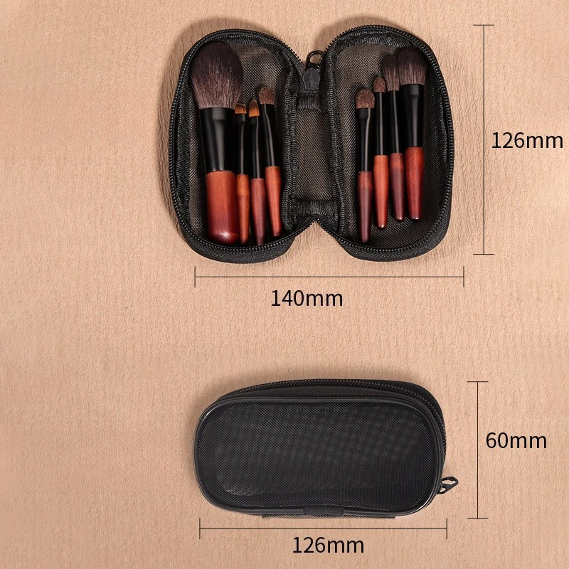 Mini juego de brochas de maquillaje portátiles, herramientas de maquillaje de sombra de ojos de pelo de Animal súper suave, profesional para todo el rostro