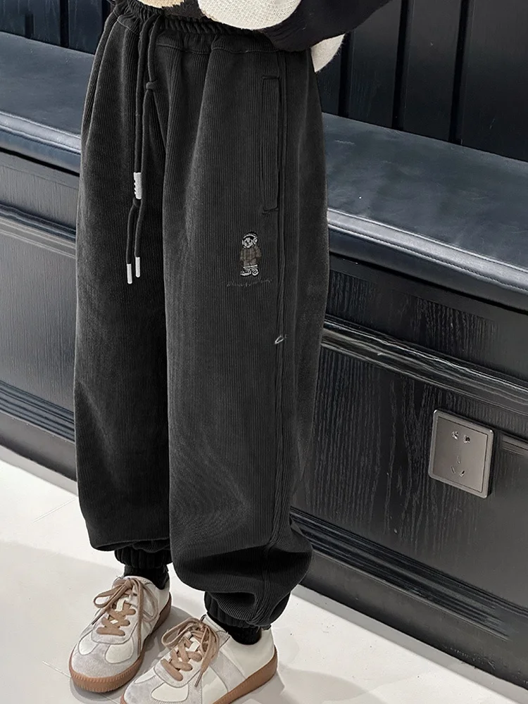 thiened-fce-girls-winter-sports-pants-children's-autumn-winter-casual-trousers-cotton-polyester-elastic-fiber-long-pants