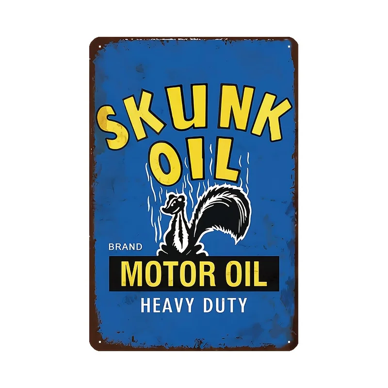 Vintage Motor Oil Metal Tin Sign Pendant Set, Retro Wall Art for Garage, Auto Shop, for Man Cave, Mechanic Workshop, Car Dealer