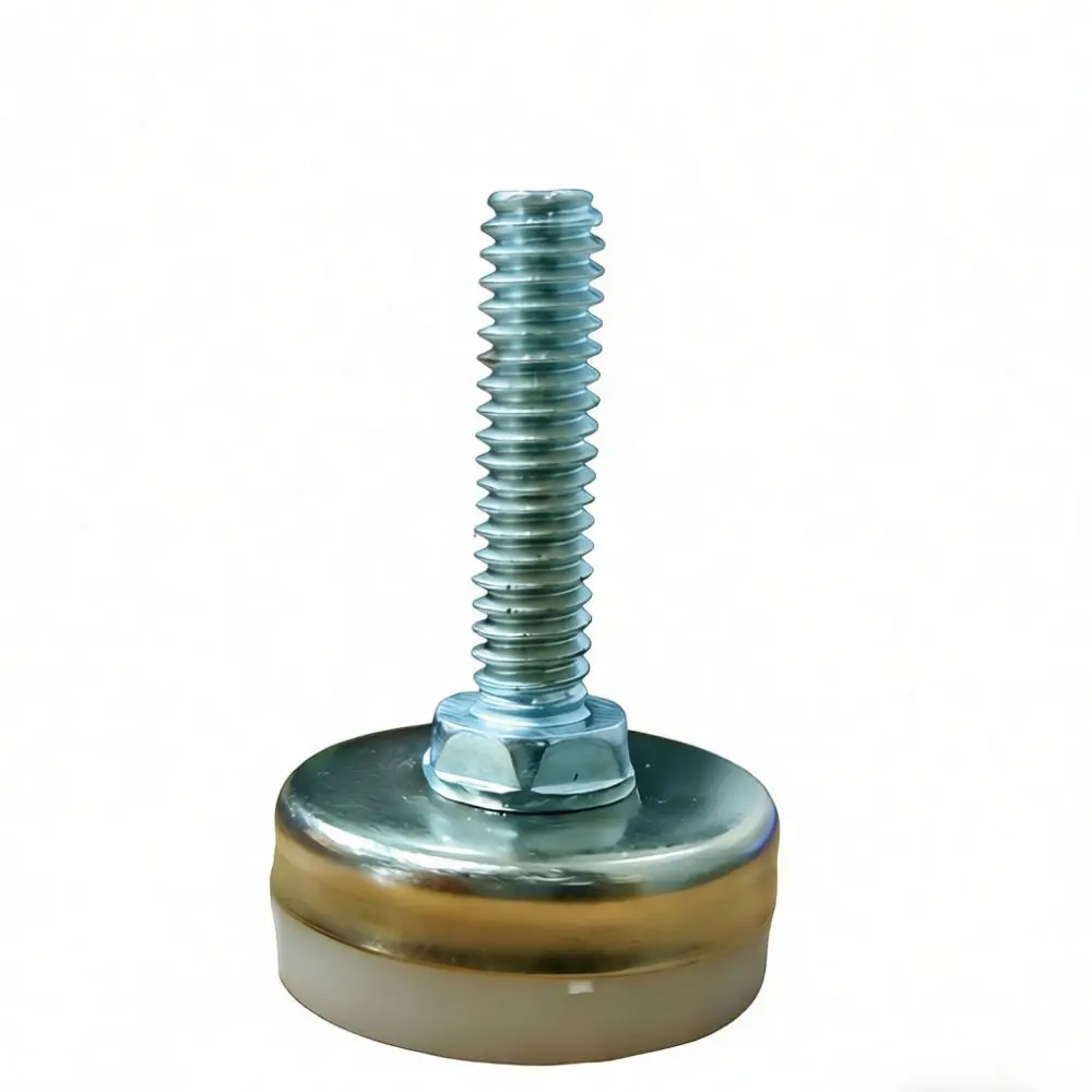 Adjustable Leveling Glide Base 3 8 16 Thread Nickel Plated Steel Furniture Feet Support For Table Chair Alignment