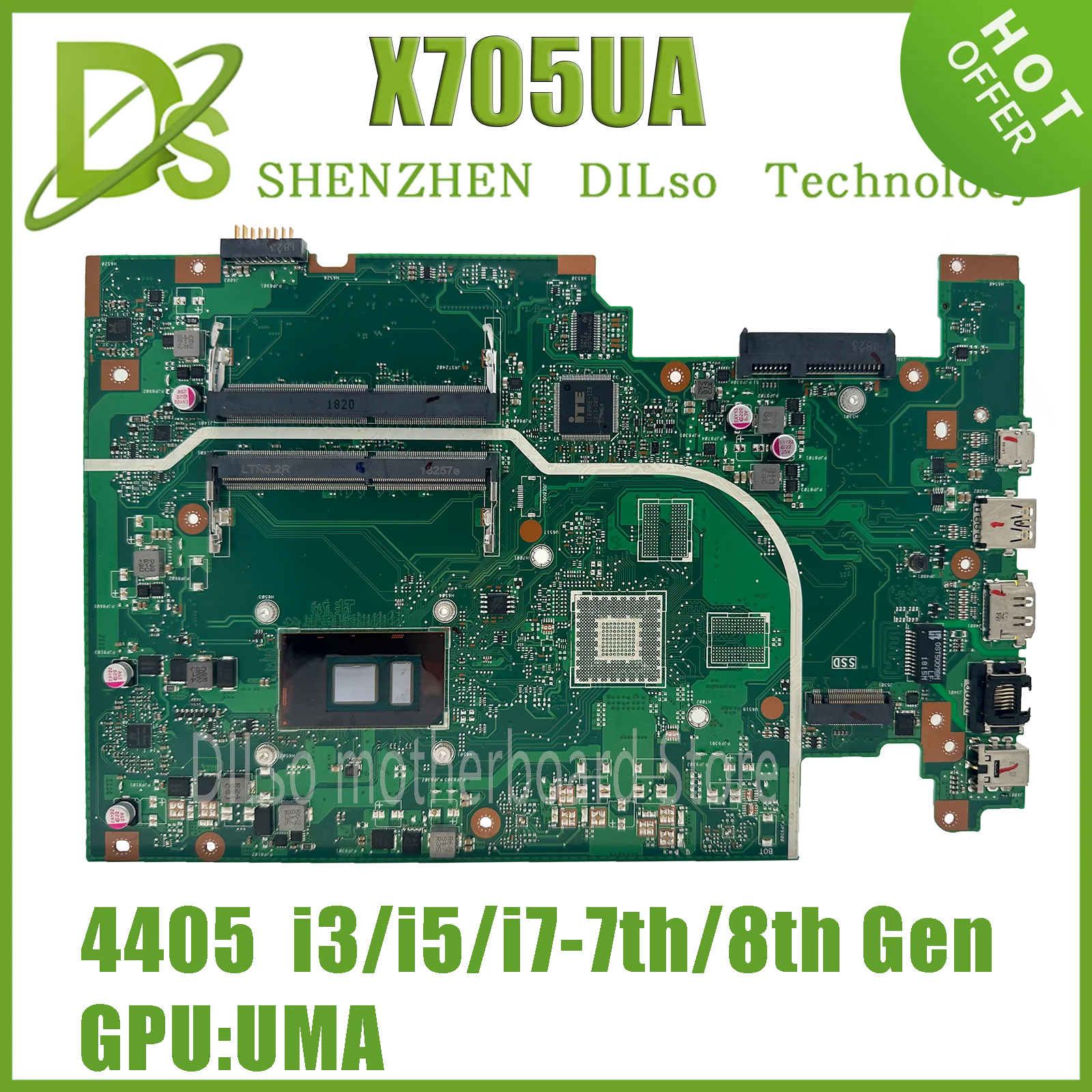 

X705UA is suitable for ASUS X705UAR X705UV X705UB X705UN X705UBP X705UVP A705U X705UNR X705UF laptop motherboard 100% testing