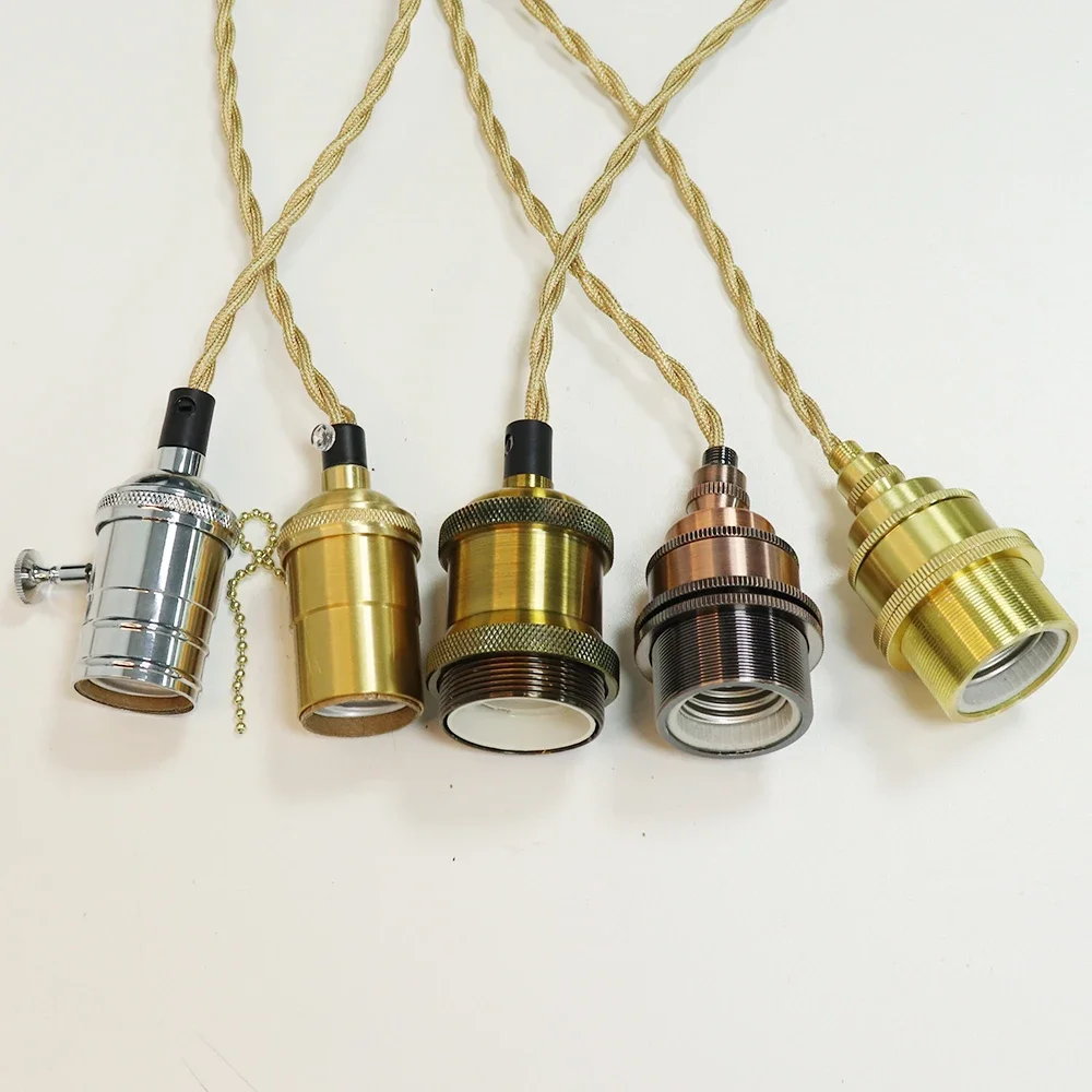 E27 Pendant Light Kit, Industrial Vintage Hang Lamp Stand, Retro Ceiling Socket with Cord for Edison Bulb, Bar Cafe Home Decor