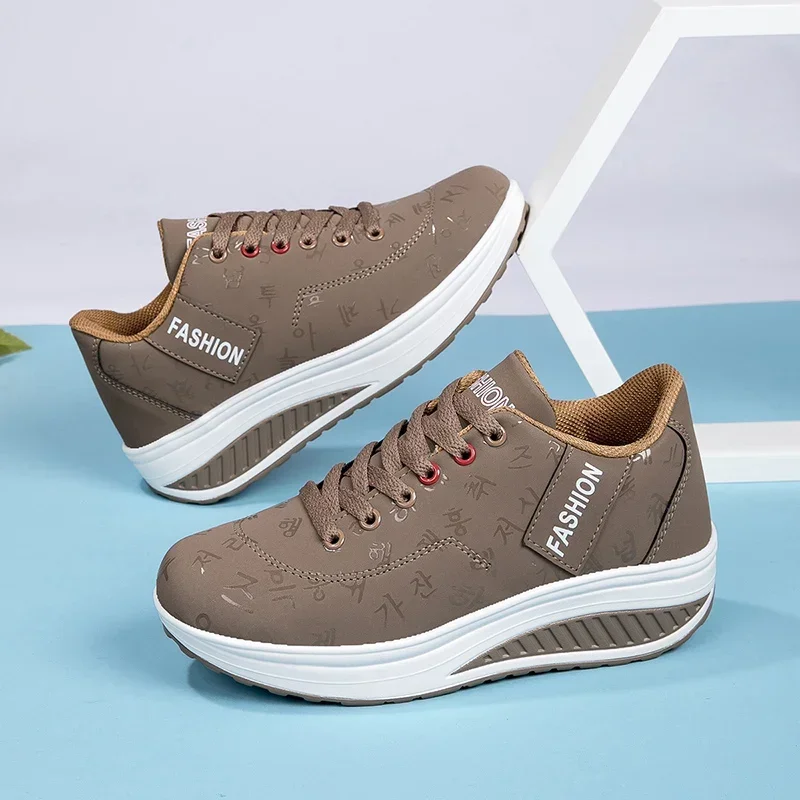 Women Outdoor Thick Bottom Swinging Casual Shoes Fashion Platform Large 42 Flat Bottom Walking Sports Shoes Walking and Running