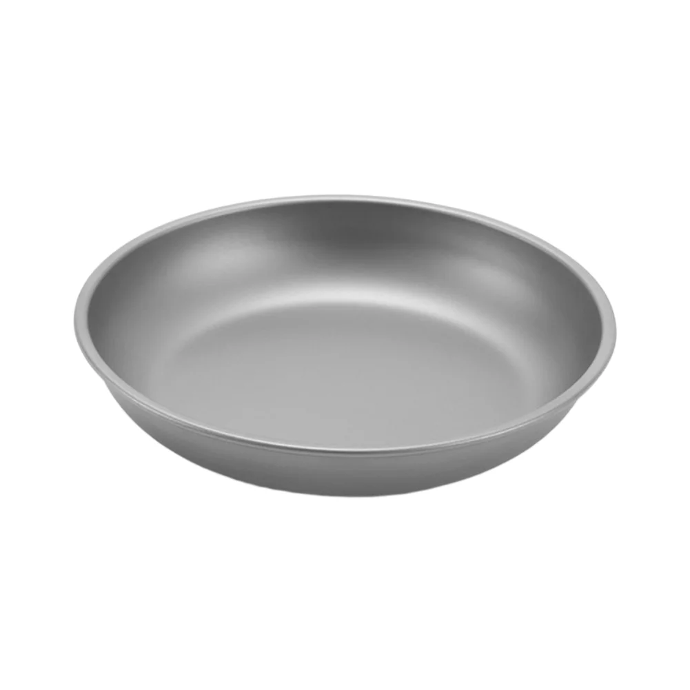 Pure Titanium Plate Lightweight Silvery Salad Tray For Outdoor Camping Picnic Hiking Portable Dishware Bowl Cup Cooking Supplies