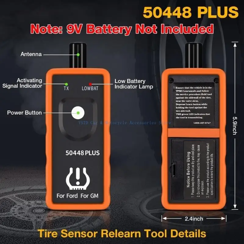 L5BC TPMS Restablecer herramienta para sensores monitor presión neumáticos TPMS RELEABN Herramienta para vehículos MHz