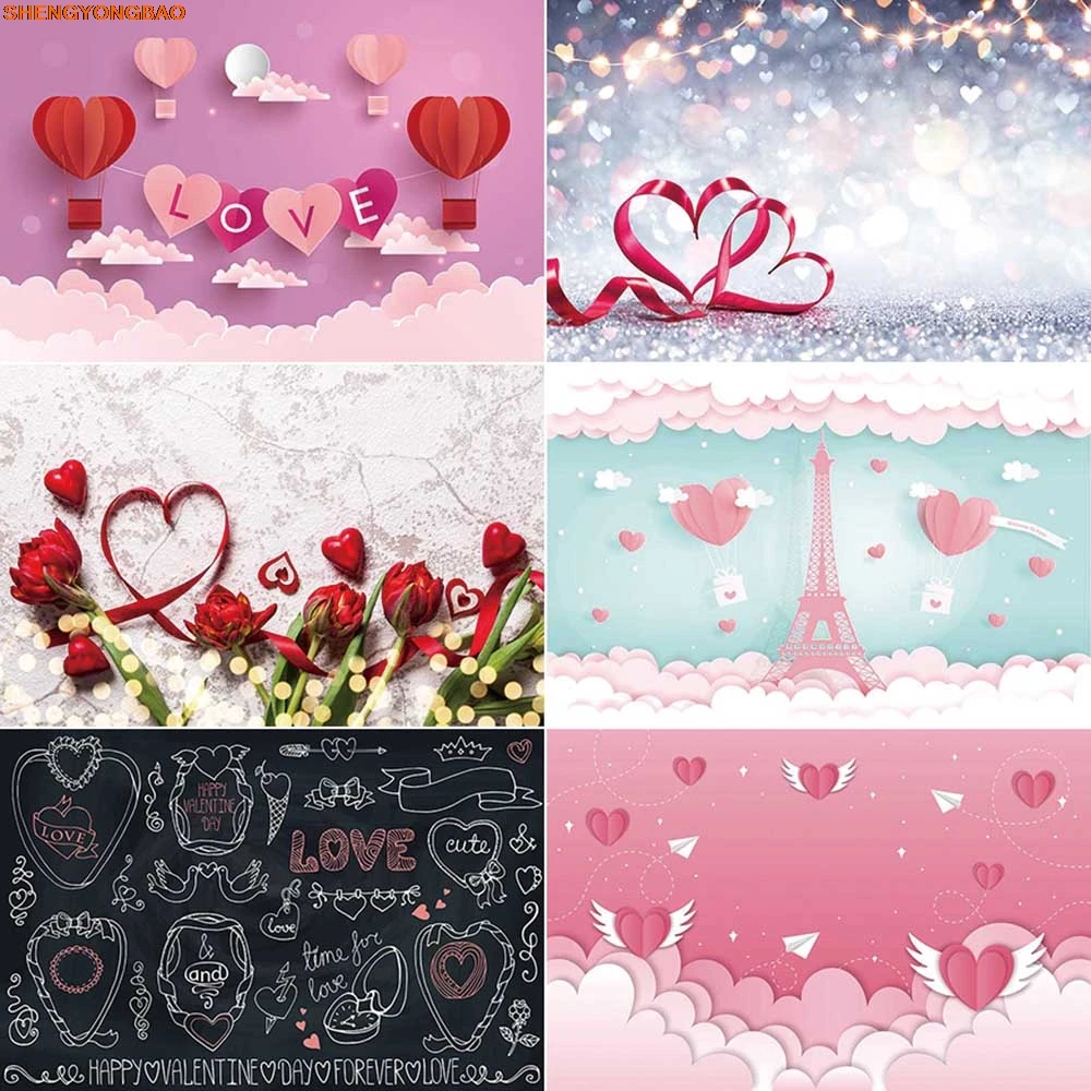 

Valentine'S Day Backdrop Photography Glitter Pink Rose Arch Photozone Background Baby Studio Photobooth Accessories
