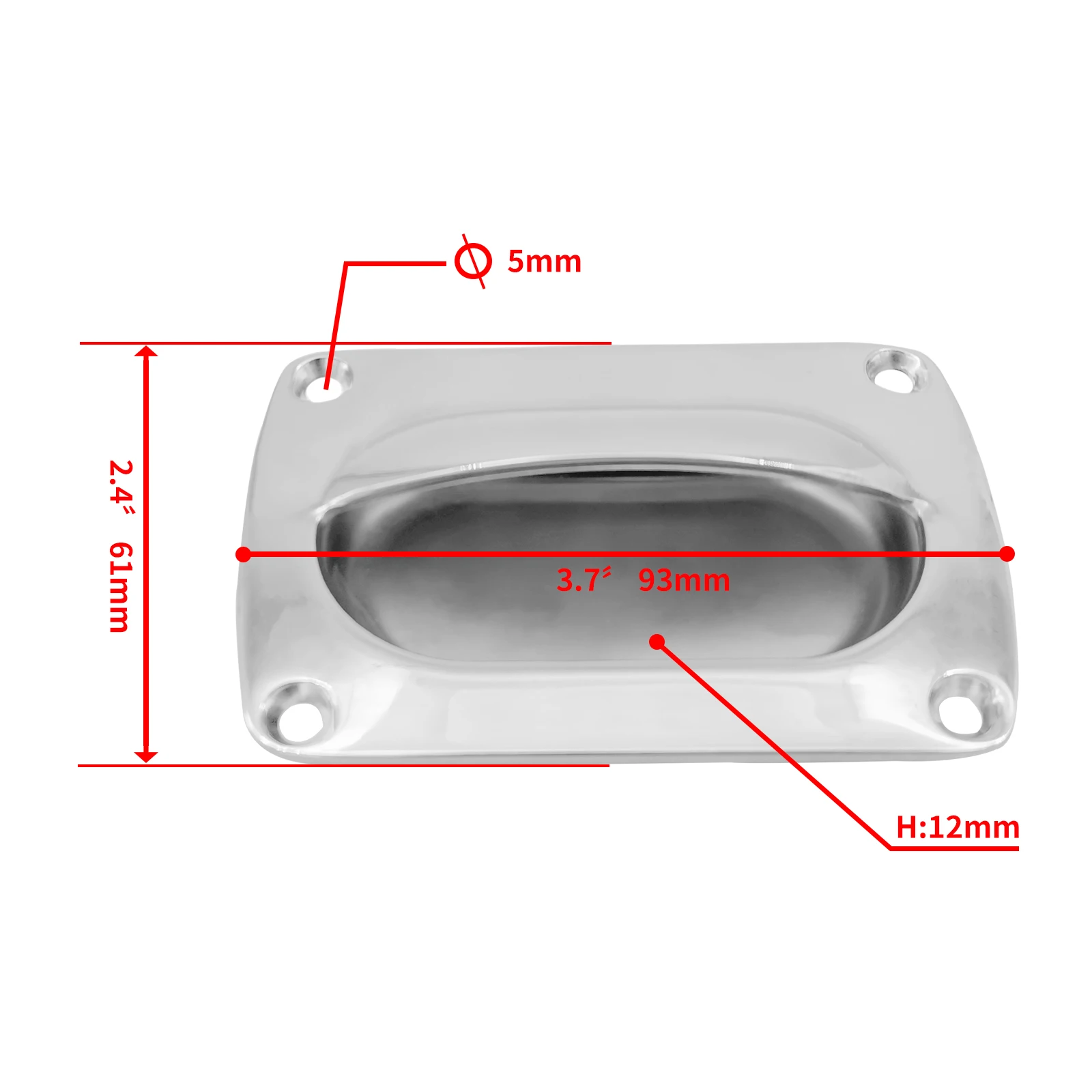 ISURE MARINE Flush Pull Recessed Sliding Door Handle Square Hatch Pull Handle,Boat Cabin Accessories