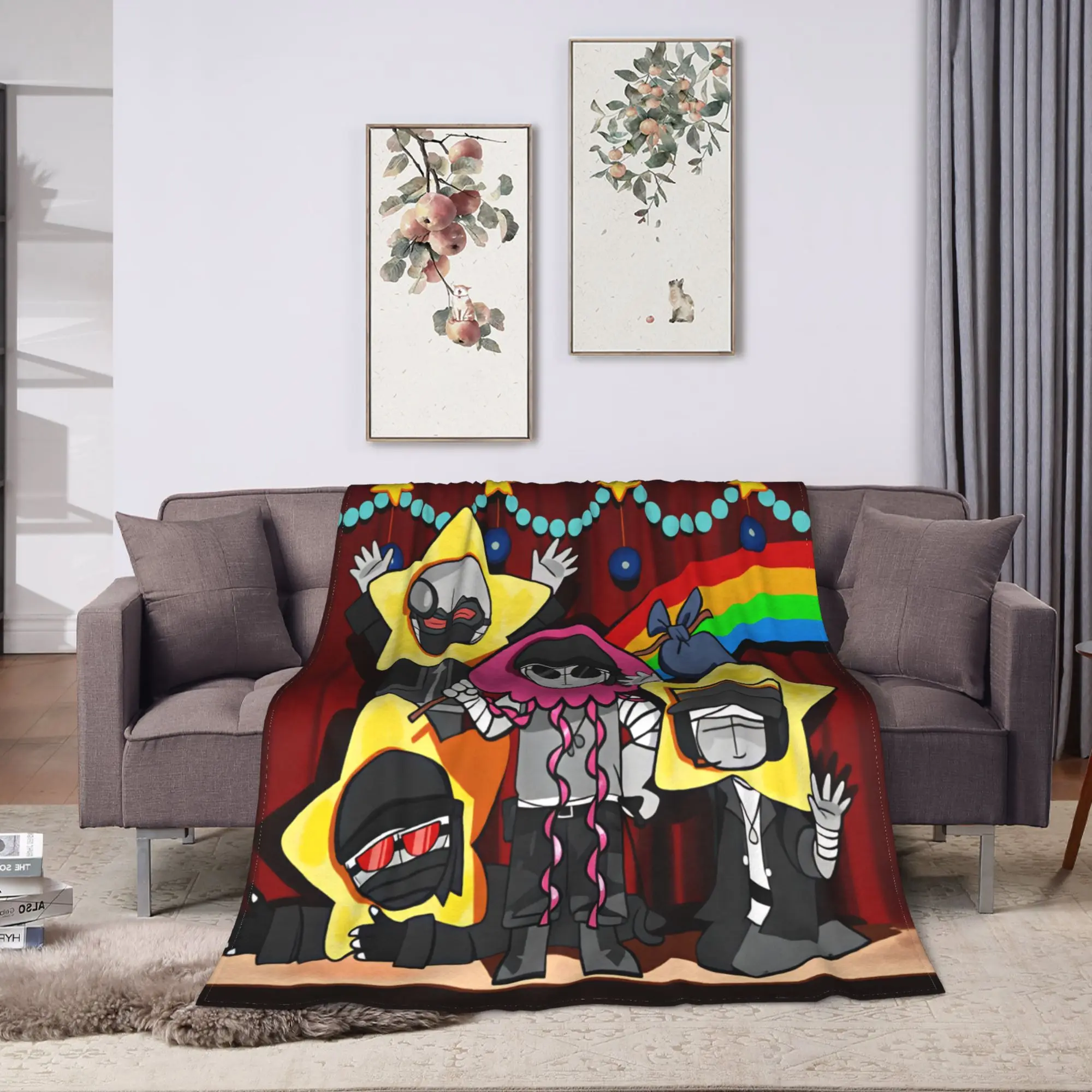 MADNESS COMBAT Super Warm Blanket  Picnic Plush Throw Blanket Funny Outdoor Flannel Bedspread Sofa Bed Cover