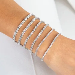 Bracelets de chaîne de Tennis pour femmes, mode petit cristal de Zircon cubique couleur or Rose, fête de mariage, amis, cadeau bijoux KC128M