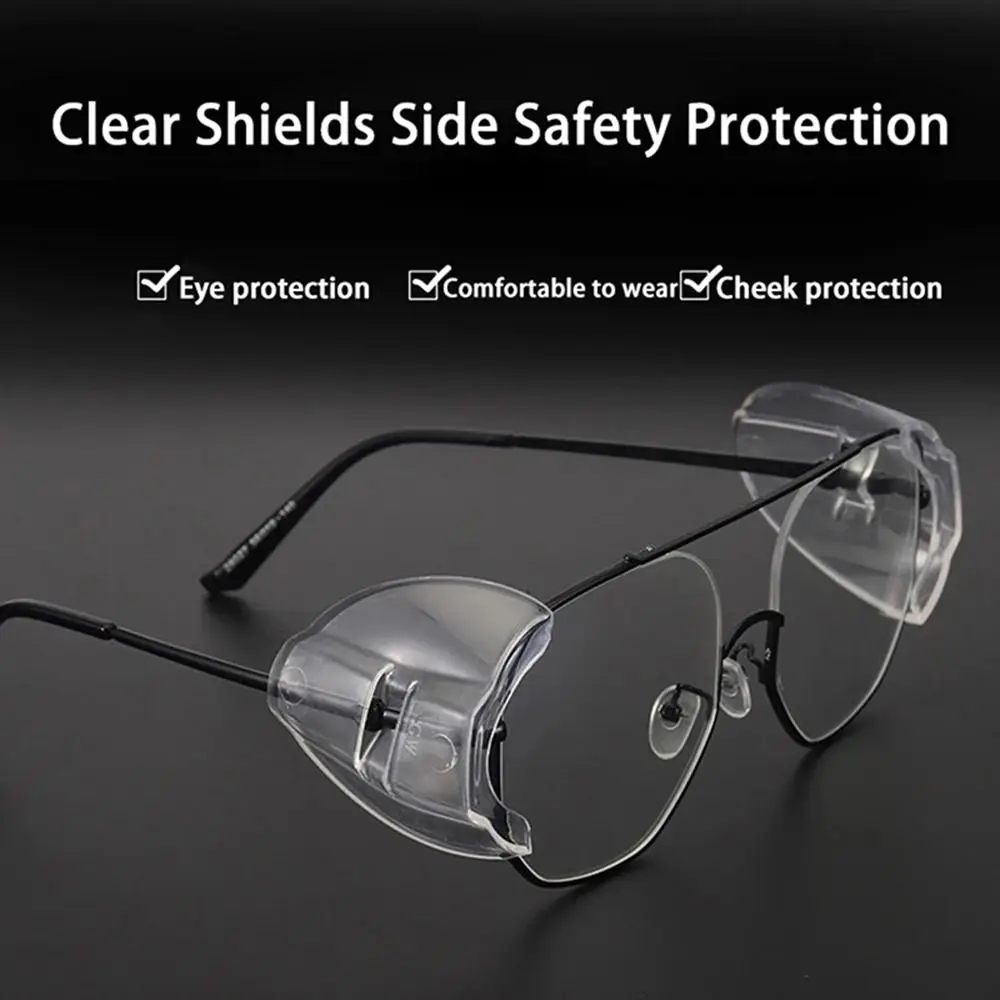 Fashion Eye Flexible Clear Shields Side Safety Goggles Glasses 95% Protection Universal Anti Fog For Women Men