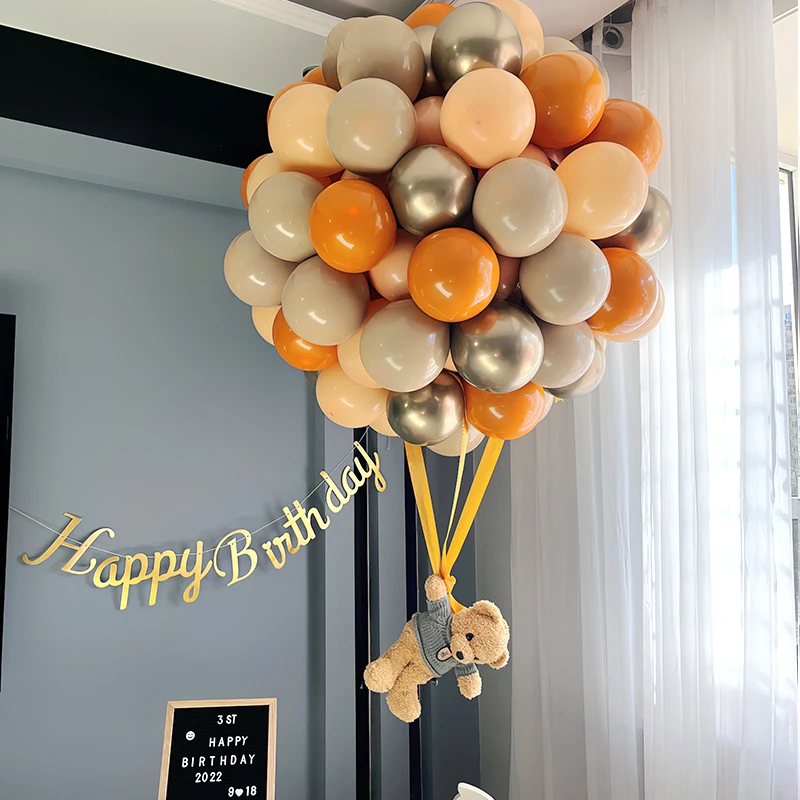 Wedding Decoration Bachelorette Party Balloon Bear Cream Coffee Birthday Decoration Holiday Decoration Package Simple Operation