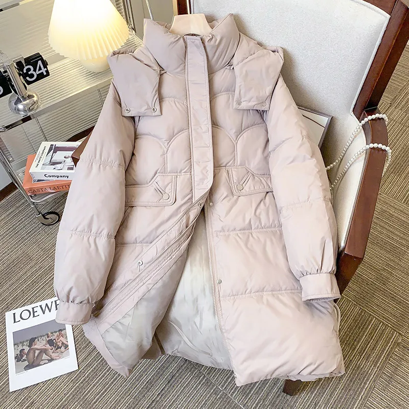 

Korean Autumn And Winter Warm Hooded Puffer Jacket Women 2023 Fashion Design Sense Cotton-Padded High Quality Mom Coat