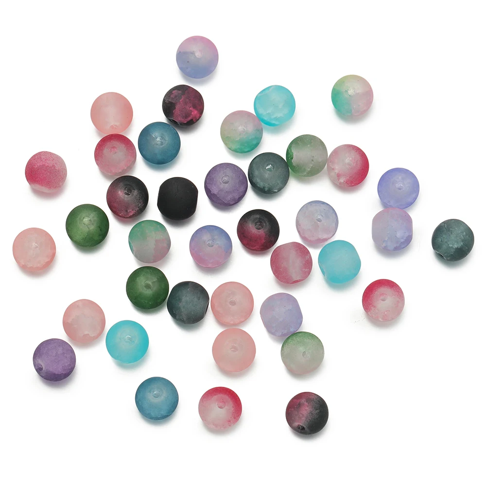 

20/50Pcs/Lot 8mm Mixed Glass Beads Matte Spacer Loose Charms Bead for DIY Bracelet Necklace Jewelry Making Accessories